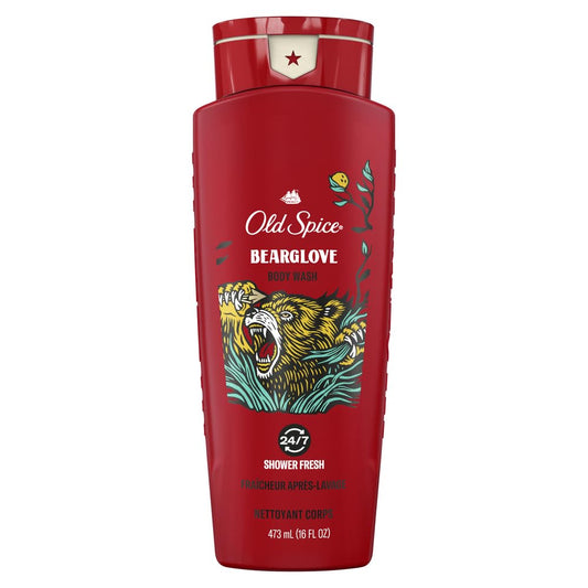 Old Spice Wild Bearglove Scent Body Wash for Men, Red 16 Oz, Packaging may vary Red
