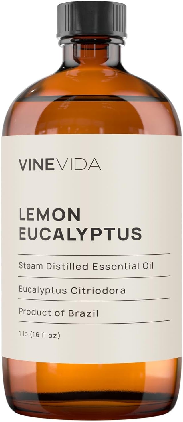 VINEVIDA Lemon Eucalyptus Essential Oil 16 oz - Undiluted Lemon Eucalyptus Oil 16 oz - Lemon Eucalyptus Candle Oil Scent - DIY Candle Scents for Candlemaking - Bulk Essential Oil for Soap Making