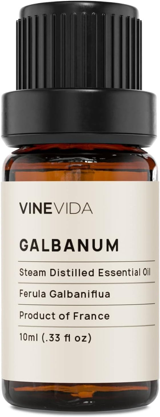 VINEVIDA Galbanum Essential Oil 10 mL - Undiluted Galbanum Oil 10 mL - Galbanum Candle Oil Scent - DIY Candle Scents for Candlemaking - 10 mL Essential Oil for Soap Making Safe for Skin