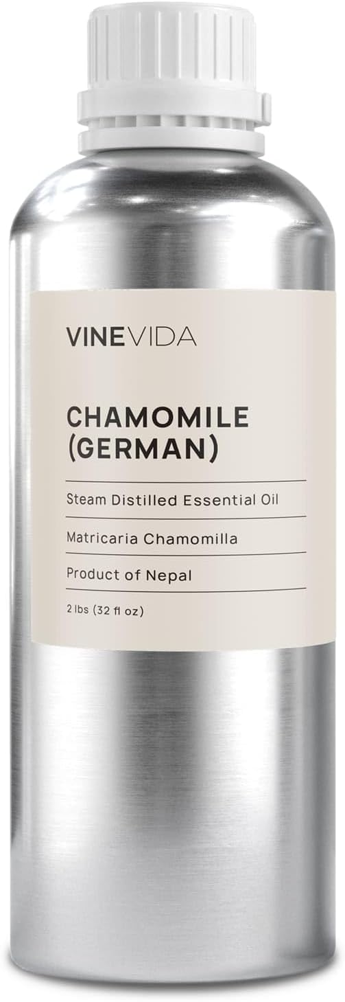 VINEVIDA Chamomile German Essential Oil 32 oz - Undiluted Chamomile Oil 32 oz - Chamomile Candle Oil Scent - DIY Candle Scents for Candlemaking - Bulk Essential Oil for Soap Making Safe for Skin