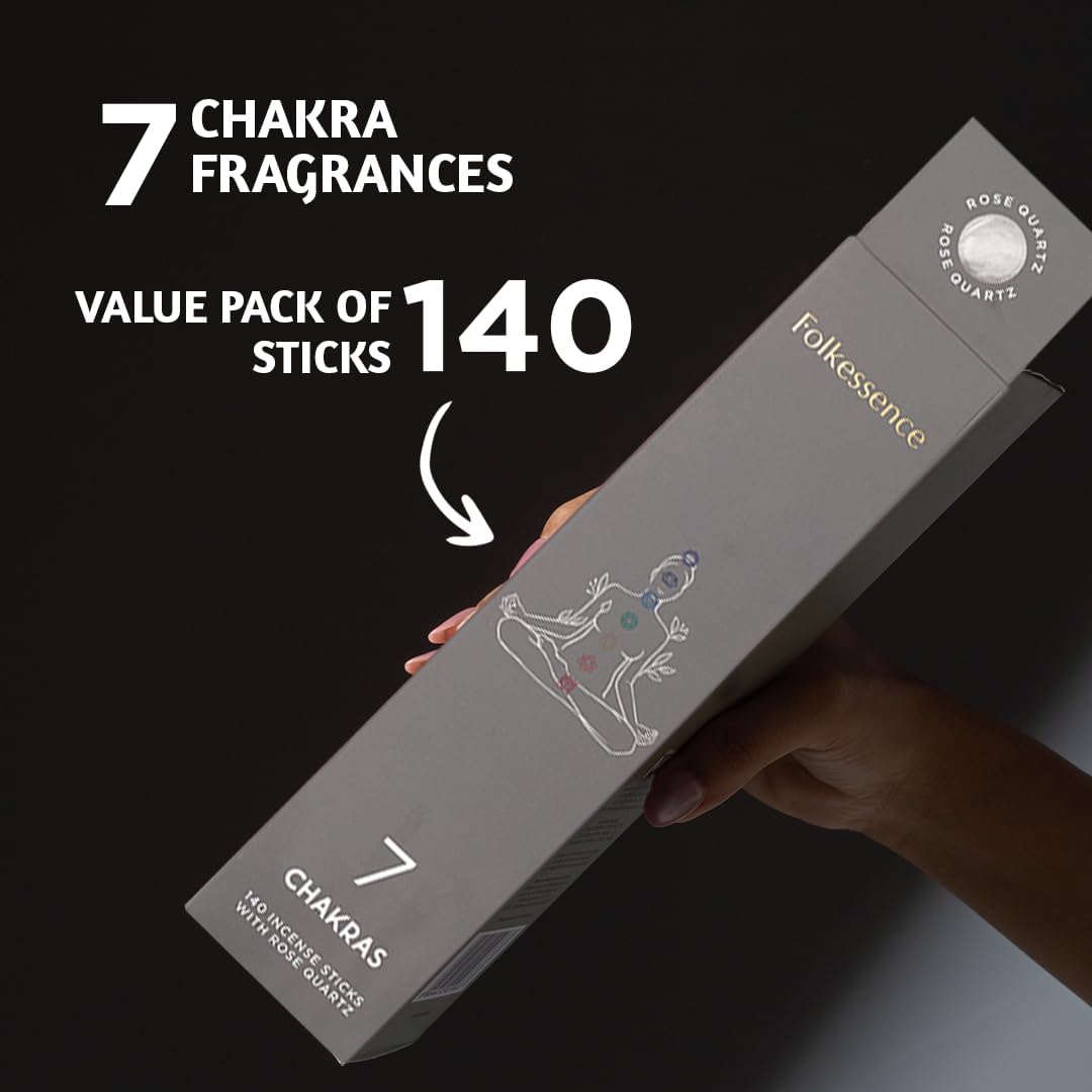 Folkulture Incense Stick for Home | Set of 7 Organic Insenses (140) Insence-sticks for Relaxation with 60 Minute Burn Time | Frankincense, Sage & Tea, Lavender & Peppermint | Non-Toxic Inscents-sticks