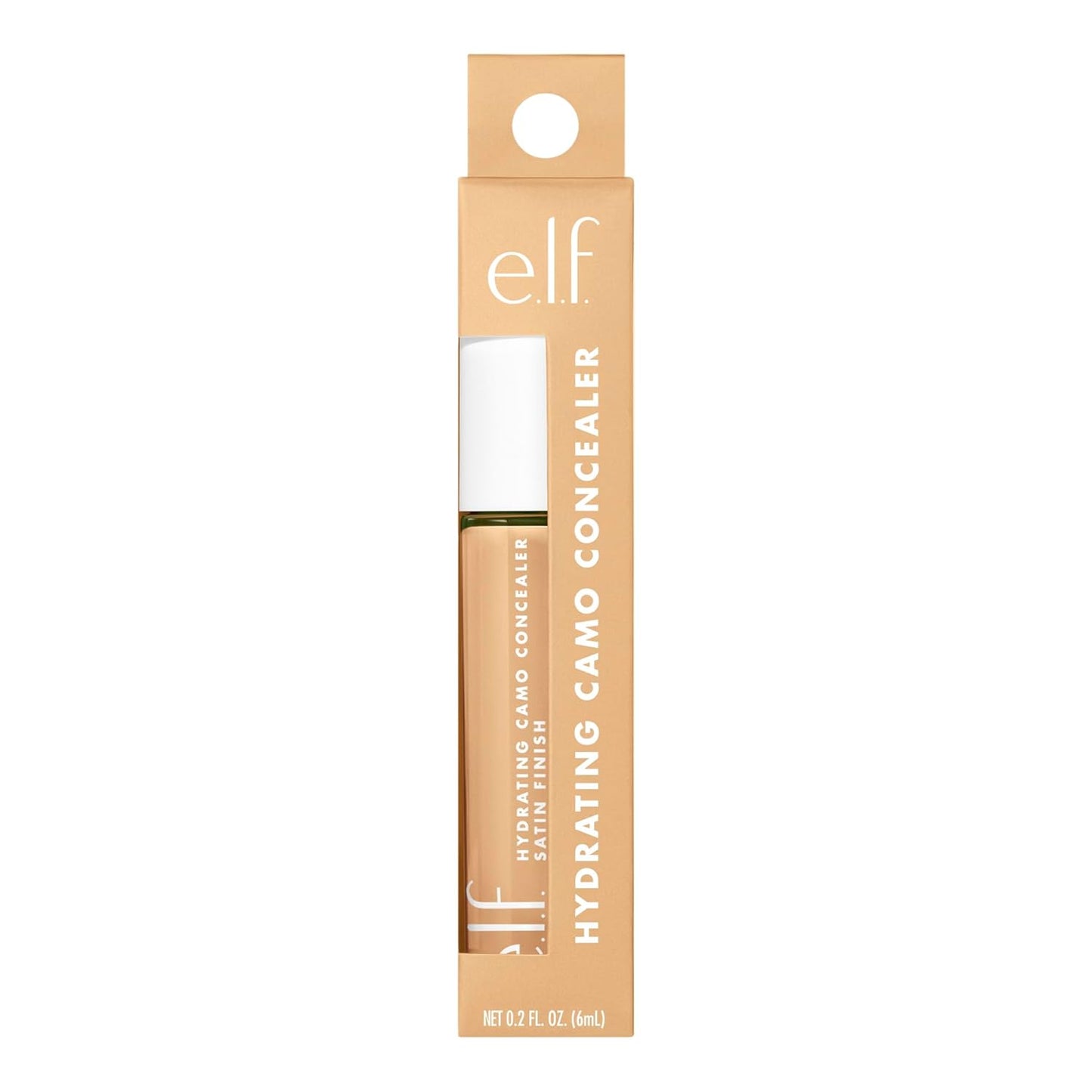 e.l.f. Hydrating Camo Concealer, Covers Blemishes & Under-Eye Circles, Full-Coverage & Delivers A Satin Finish, Vegan & Cruelty-Free, Tan Sand