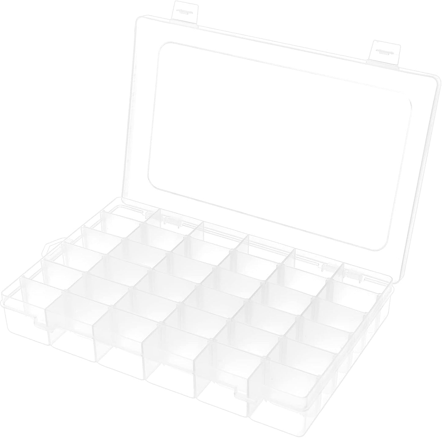 36 Grids Clear Craft Storage Boxes with Compartments, Bead Organizer Storage Box, Plastic Jewellery Organizer Box, Small Parts Organizer for Rock Screw Seed Washi Tape