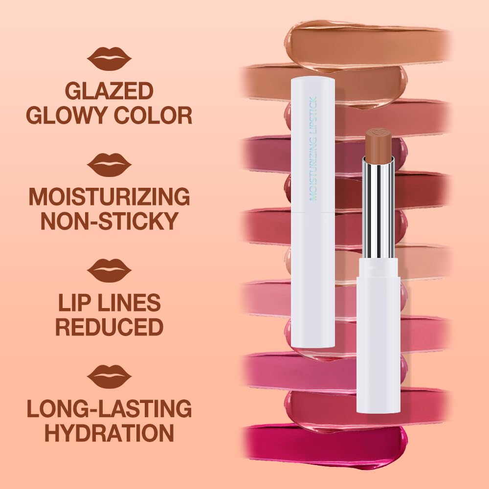 Light Beige Brown Tinted Lip Balm, Hydrating Sheer Soft Matte Finish Lipstick for Women, Creamy Natural Color Lip Tint Balm Lightweight And Non-greasy Lip Glow Long Lasting Waterproof for Dry Lips 01#