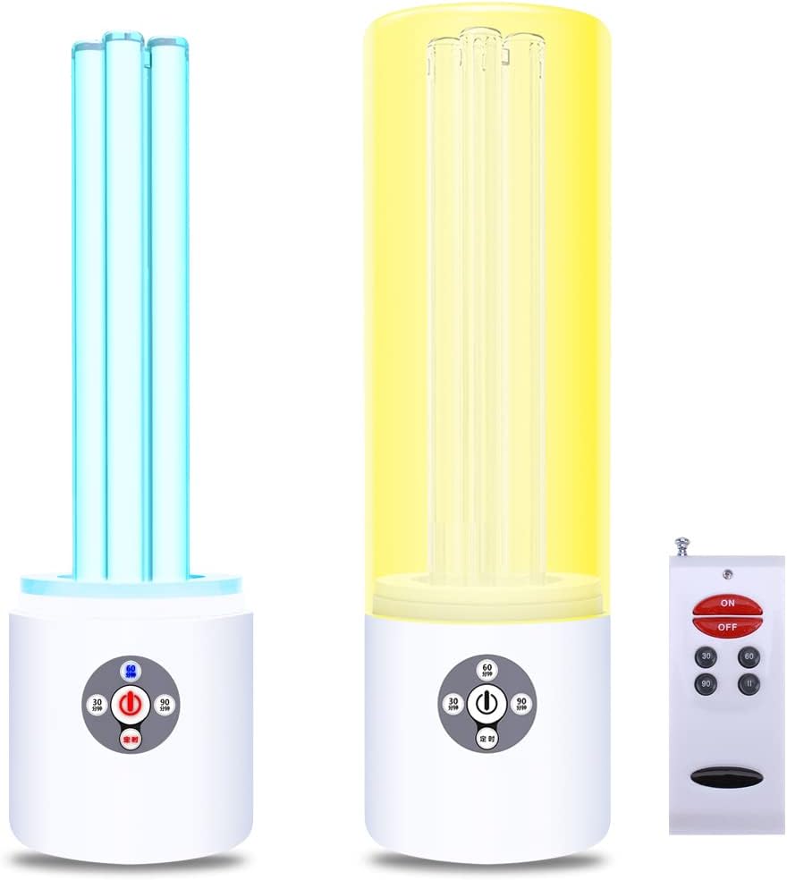 UV Light Sanitizer, 55w 254nm UVC Lamp for Room Surface Disinfection, Kills Bacteria Molds Dust Mites up to 750 sqft, Home/School/Hotel/Travel, 1Y warranty (Gold with Ozone)