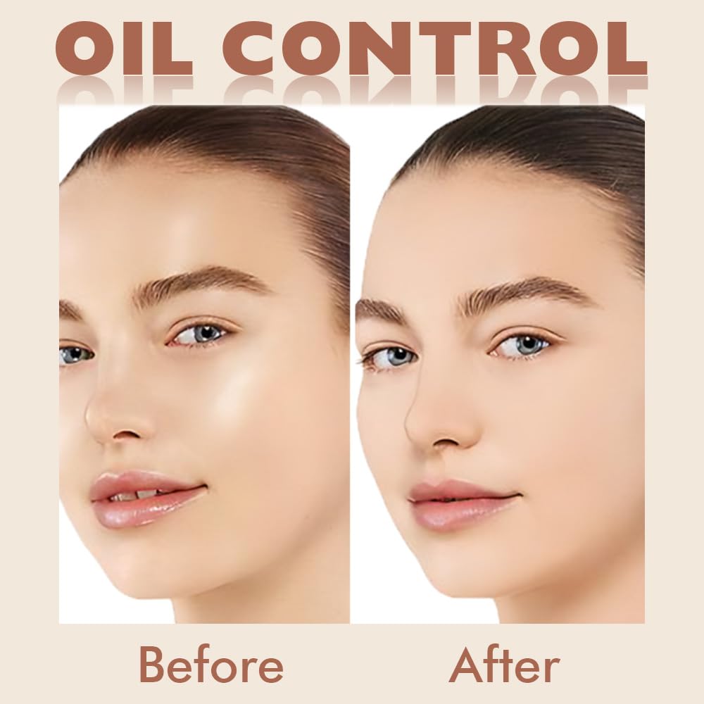 Oil Control Matte Perfection Face Powder Compact For Women, Matte Smooth Flawless Setting Powder Makeup, Polvo Compacto De Maquillaje, Waterproof Long Lasting, 0.35Oz, (23AD White, 1)