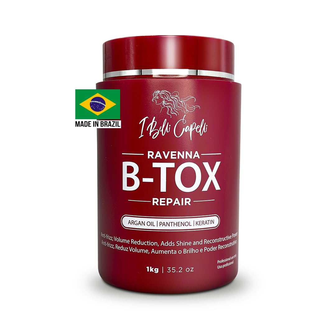 Ravenna Repair B-tox Hair Treatment -Cirugia Capilar Para El Cabello, Formaldehyde-Free, Long Lasting, Anti-Frizz, Smoothing, 35.2 oz (1kg)