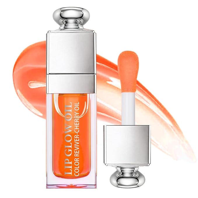 Moisturizing Lip Oil,No-Sticky Lip Gloss Lip Balm Lip Care,Fruit Flavoured Lip Oil For Dry Lip's Moisturizing Hydrating And Nourishing (004#CORAL) 0.2 OZ