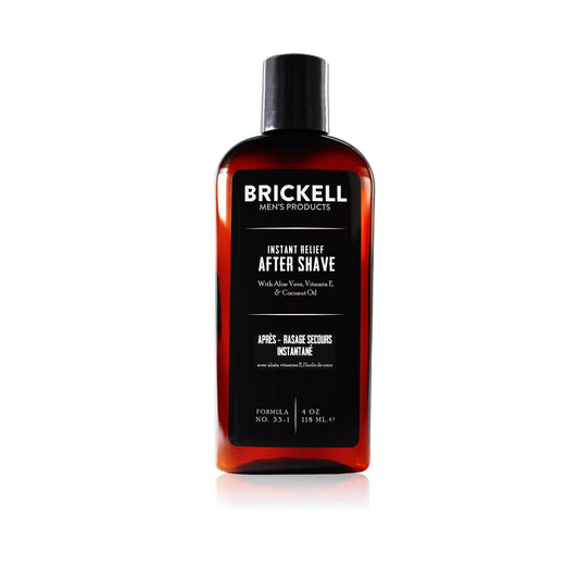 Brickell Men's Products Instant Relief Aftershave for Men, Natural and Organic Soothing After Shave Balm to Prevent Razor Burn, 4 Ounce, Scented