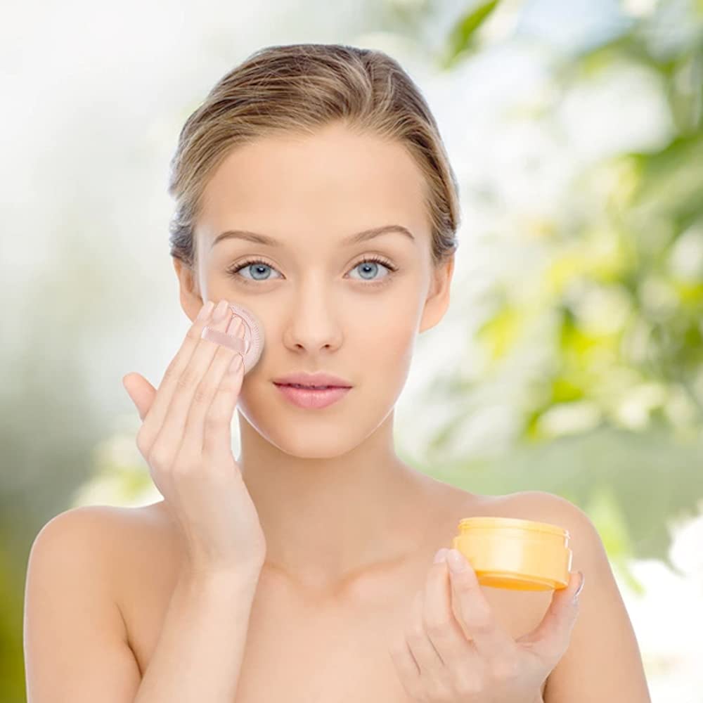 10pcs Powder Puff Cotton Cosmetic Powder Face Makeup Puffs Pads with Ribbon for Loose and Foundation 2.36 inch. (White)