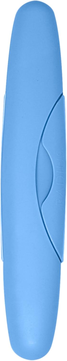 RADIUS Toothbrush Travel Case for Standard Brush, BPA-Free Recycled Plastic, Portable for Bathroom, School, Home, Camping - Light Blue (FITS All Conventional Toothbrush and RADIUS Source Toothbrush)