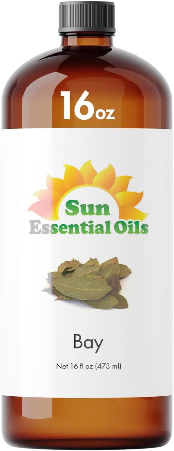Sun Essential Oils Bay Essential Oil 16oz for Aromatherapy, Diffuser, Muscle Ease, Hair Care