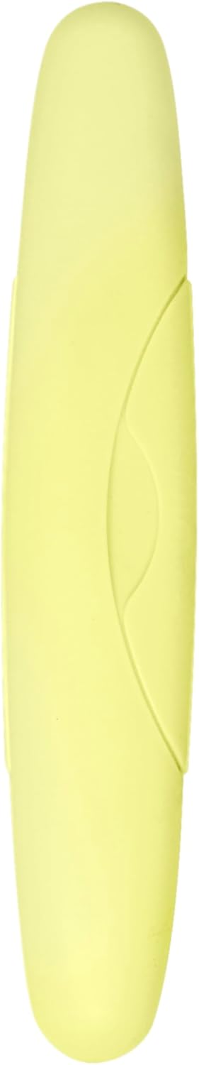 RADIUS Toothbrush Travel Case for Standard Brush, BPA-Free Recycled Plastic, Portable for Bathroom, School, Home, Camping - Lemon (FITS ALL CONVENTIONAL TOOTHBRUSH SOURCE TOOTHBRUSH)