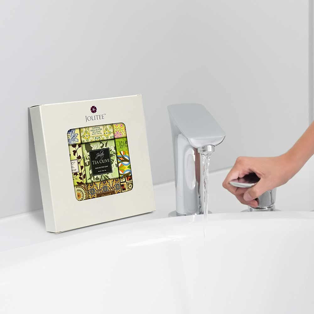 French Milled Botanical Soap Sampler Set of 9 - Individually Wrapped Vegetable-Based Mini Soaps with Essential Oils, Shea Butter, and Natural Extracts (Pure and Simple)