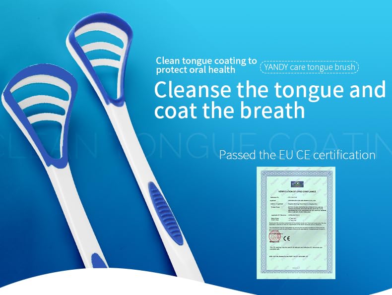 YANDY Tongue scraper, tongue brush for adults and children,easy to use,freshens breath and helps eliminate bad breath (Pack of 2)