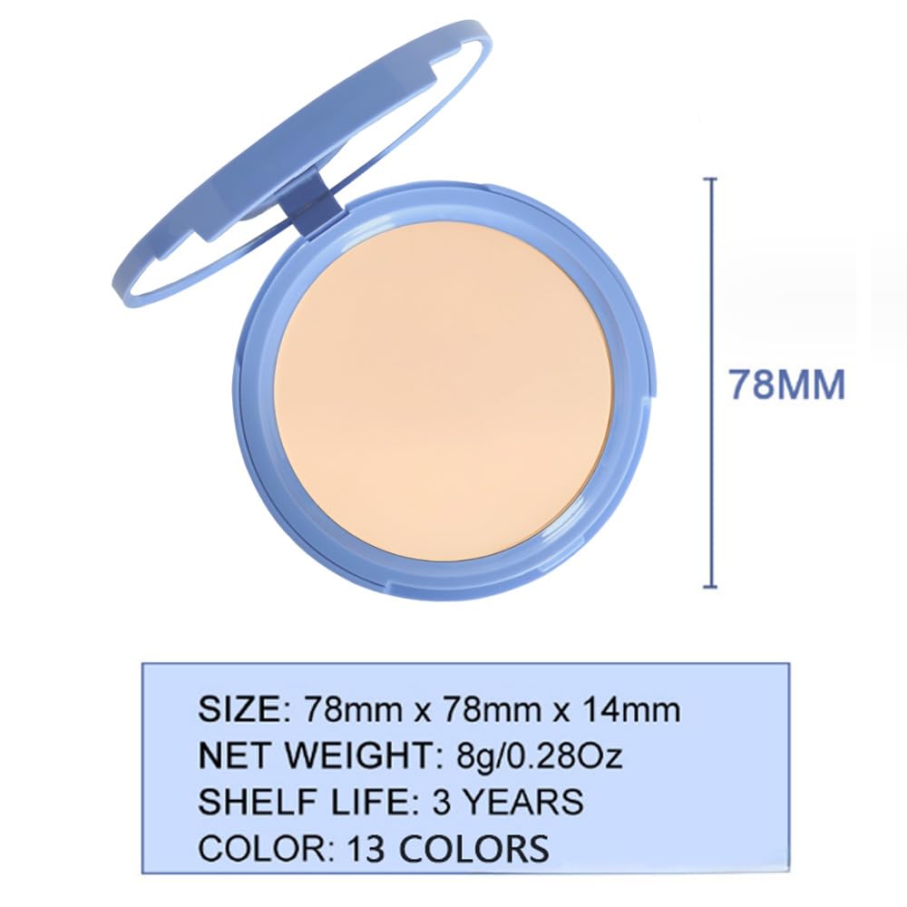 Oil Control Matte Perfection Face Powder Compact For Women, Matte Smooth Flawless Setting Powder Makeup, Polvo Compacto De Maquillaje, Waterproof Long Lasting, 0.35Oz (02 Natural Beige)
