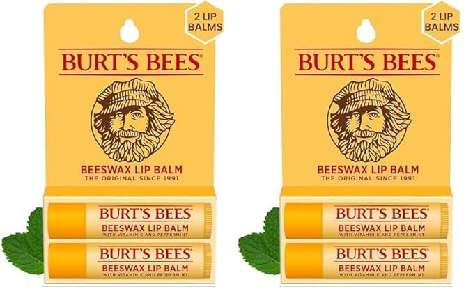 Burt's Bees Lip Balm Easter Basket Stuffers - Original Beeswax, Lip Moisturizer With Responsibly Sourced Beeswax, Tint-Free, Natural Conditioning Lip Treatment, 2 Tubes, 0.15 oz. (Pack of 2)