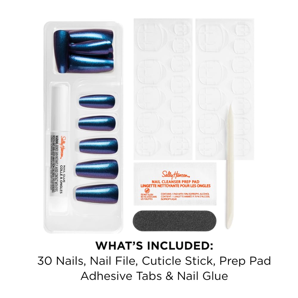 Sally Hansen Instant Cuticle Remover and Salon Effects HYP-Nautical Press On Nails Kit, Nail Treatment and Manicure Set