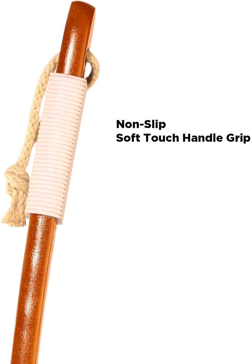 ICANdOIT-17.71Inch Natural Stiff Sisal Bristles Anti-Slip Curved Long Handle Bath Brush,Bent Handle Shower Scrubber for Exfoliating,Shower Back Brush