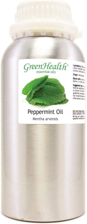 16 fl oz - Peppermint Essential Oil (100% Pure & Uncut), Aluminum Bottle - GreenHealth