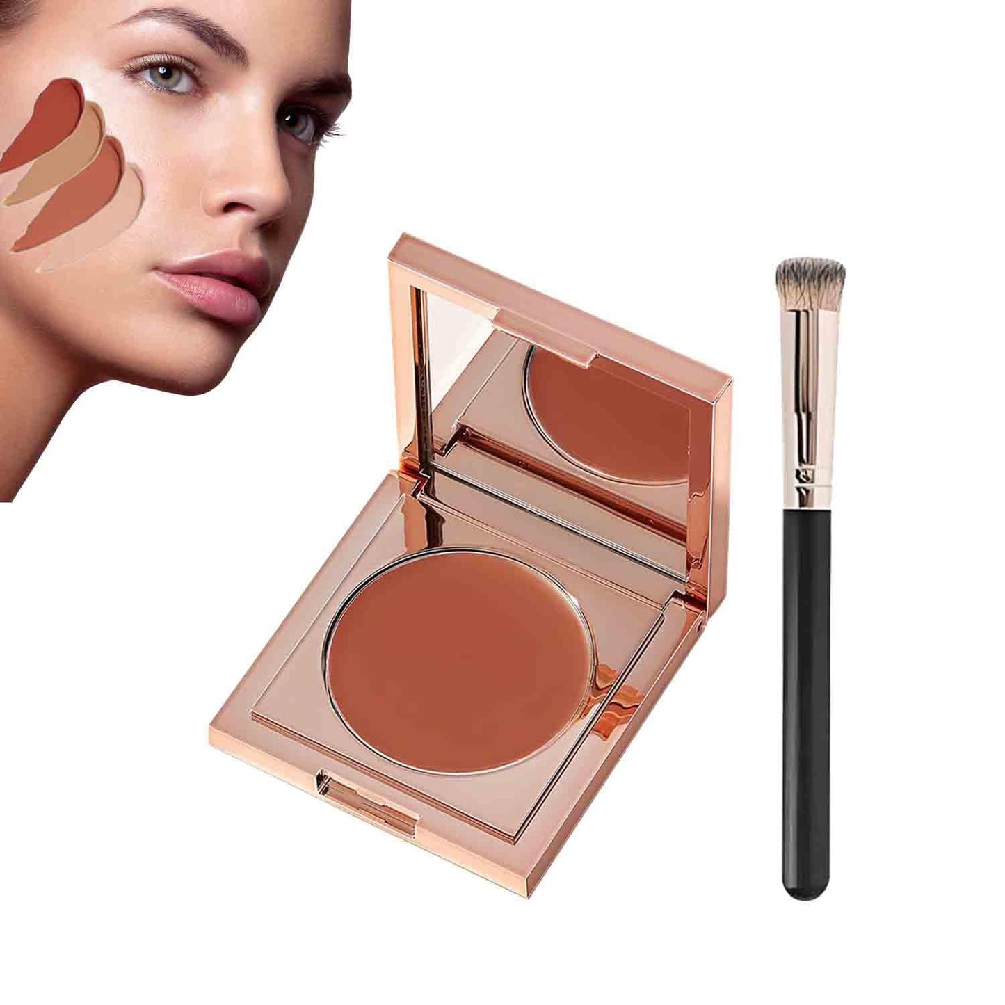 Viralvera Colored Clay Undereye Corrector, Colored CC Undereye Corrector, Eye Concealer Color, Clay Neutralizing Makeup Under Eye Hydrating Concealer with Brush
