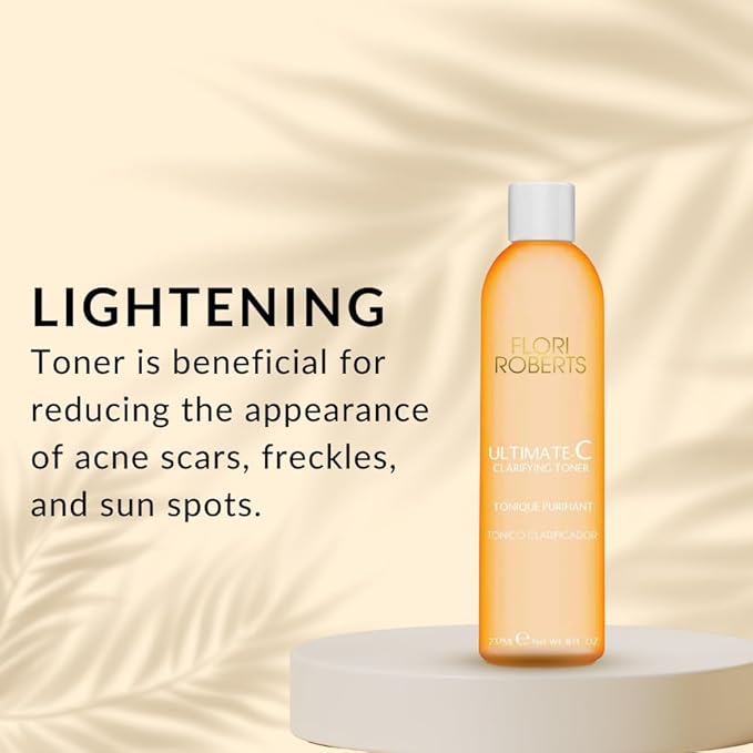 Ultimate-C Clarifying Toner by Flori Roberts, Facial Toner for Women of Color or Deeper Skin Tones, Protects Against Signs of Aging, Refreshing, Hydrating, Calming, Alcohol-Free