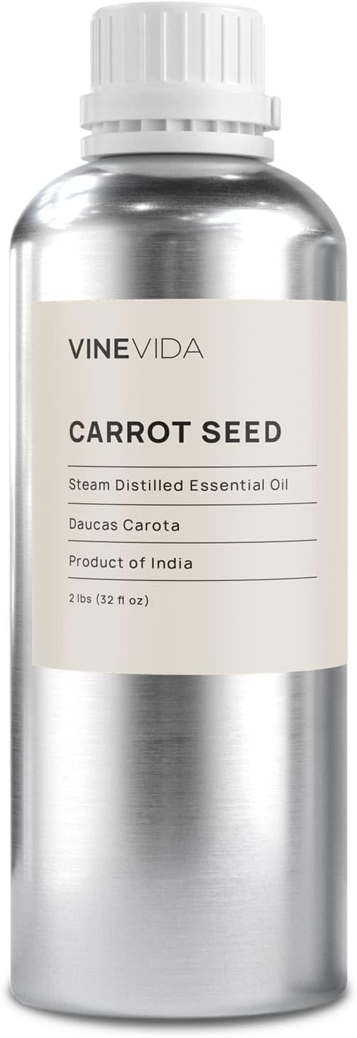 VINEVIDA Carrot Seed Essential Oil - Undiluted Carrot Seed Oil - Carrot Seed Candle Oil Scent - DIY Candle Scents for Candlemaking - Bulk Essential Oil for Soap Making Safe for Skin, 32.0 Fl Oz