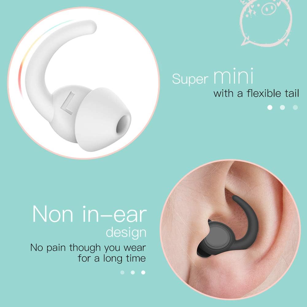 Ear Plugs for Sleeping, Noise Reduction Reusable Earplugs for Sleep, Hearing Protection Soft Comfy Silicone Ear Plugs for Concerts, Focus, Travel, Work, 33dB Noise Cancelling (BLACKGREY5)