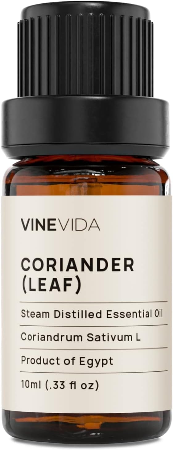 VINEVIDA Coriander Essential Oil - Undiluted Leaf Oil - Candle Oil Scent - DIY Candle Scents - 10 mL for Soap Making
