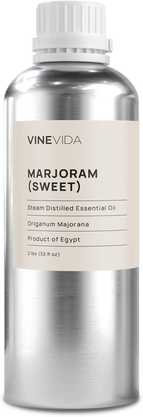 VINEVIDA Marjoram Essential Oil - 32 oz - Undiluted - DIY Candle Scents - Bulk for Soap Making & Skin Safe