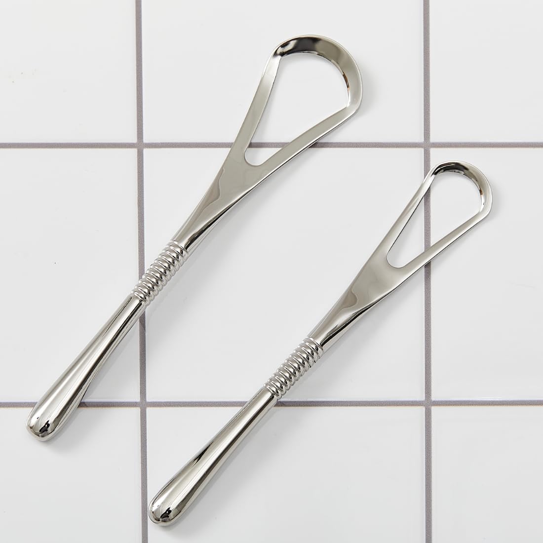 IBANCOOL Tongue Scraper – 316L Stainless Steel Tongue Cleaner with Ergonomic Design to Minimize Gag Reflex, Deep Cleaning Tool, Made in Korea (Wide type for Adults)