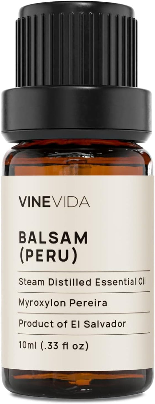 VINEVIDA Balsam Peru Essential Oil 10 mL - Undiluted Candle Oil Scent for DIY Candlemaking and Soap Making - Safe for Skin