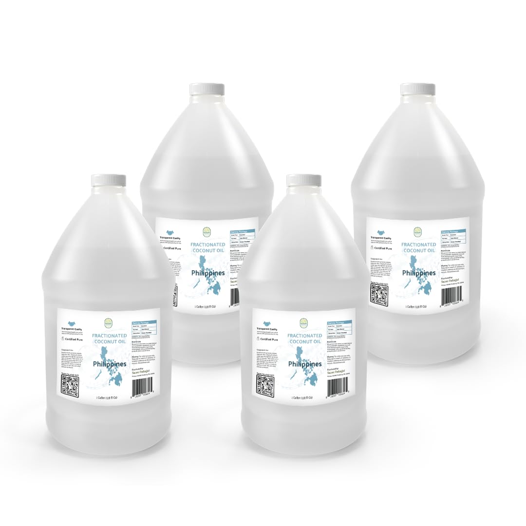 Fractionated Coconut Oil - Sourced Directly from our Farm Partner in the Philippines - Carrier Oil for Diluting Essential Oils, Body, Hair, and Skin Moisturizer - (4Gallons)