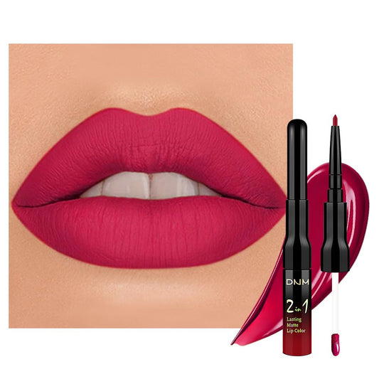 evpct 1Pcs Ruby Rose Red Matte Lip Liner & Liquid Lipstick Stain Makeup Set for Women, Red Lip Liner Stain Long Lasting Waterproof Smudge Proof, Cruelty Free Lip Stick Makeup 24 hours originales, 58
