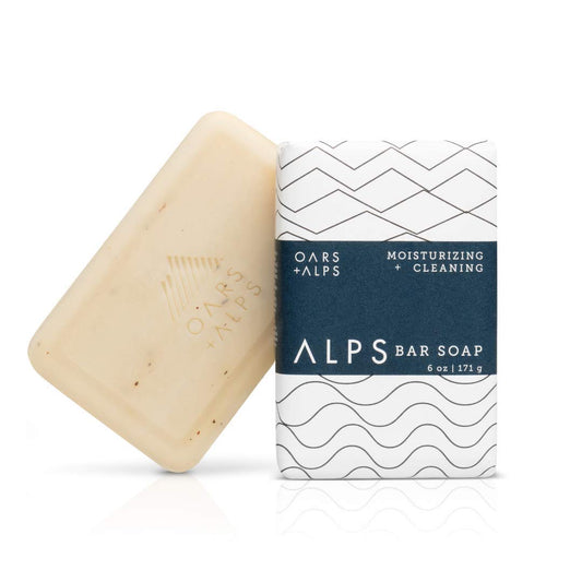 Oars + Alps Moisturizing Bar Soap for Men, Men's Bar Soap with Shea Butter & Jojoba Oil, Hydrating Dermatologist Tested & Made with Natural Clean Ingredients, Travel Size, 1pk, 6oz