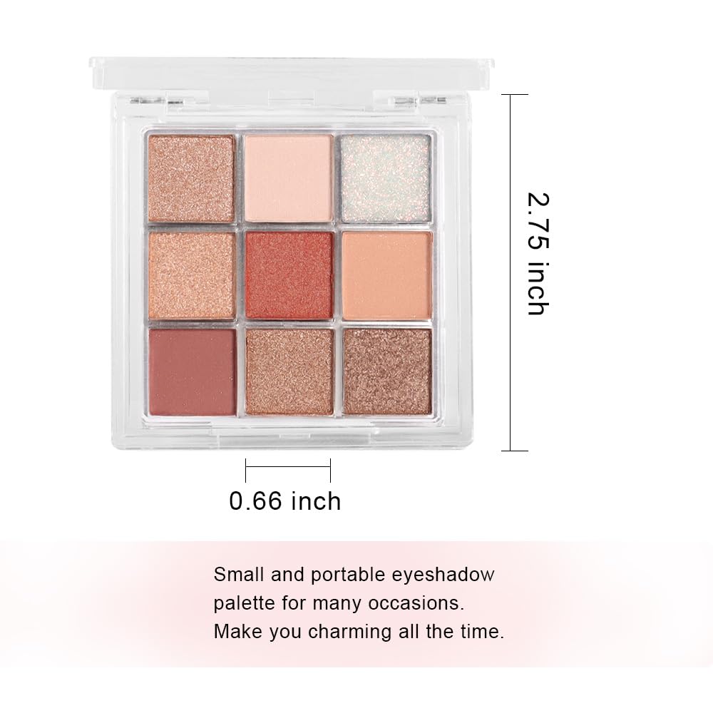 9 Color Eyeshadow Palette Makeup, Neutral Nude Matte Eye shadow & Shimmer Eyeshadow,Long Lasting Waterproof Eye shadow Makeup Palette for Women 06#