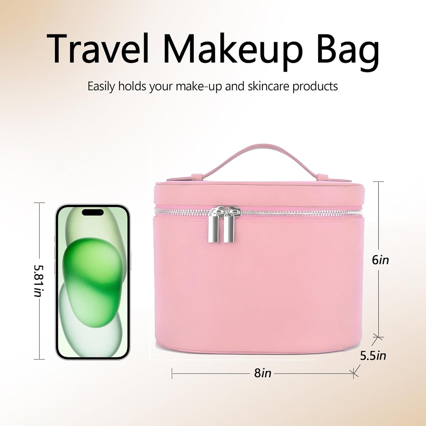 Upgrade Makeup Bag Travel Toiletry Bag Portable Cosmetic Makeup Organizer Bag Detachable Compartments (Pink-cute-cool style)
