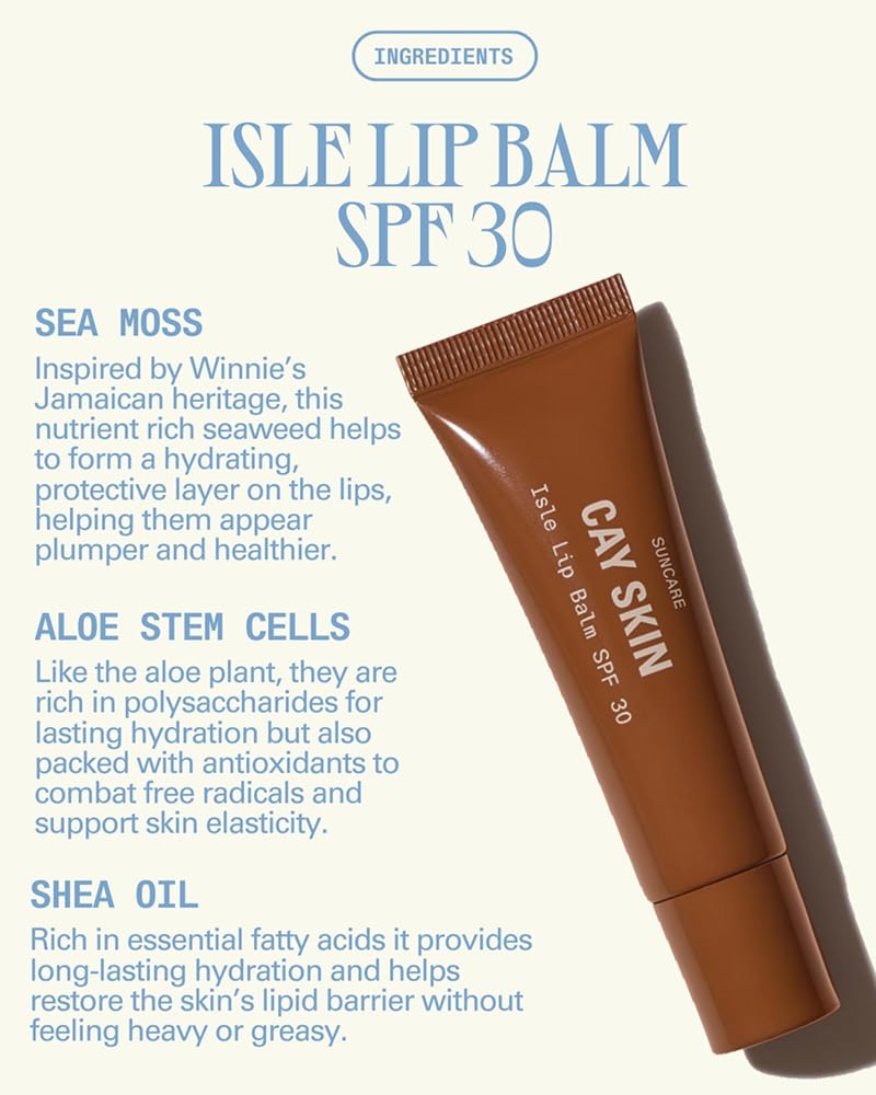 Cay Skin Isle Lip Balm SPF 30 – High Shine, Hydrating + Sheer Lip Gloss in Vanilla Brown Sugar Flavor – Formulated with Natural Ingredients for All Skin Tones – 3-Pack, Coral, 1.05 oz