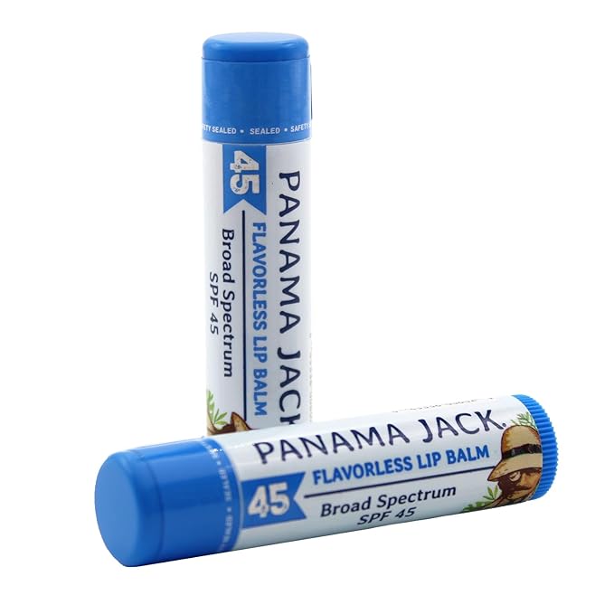 Panama Jack Sunscreen Lip Balm - SPF 45, Broad Spectrum UVA-UVB Sunscreen Protection, Prevents & Soothes Dry, Chapped Lips