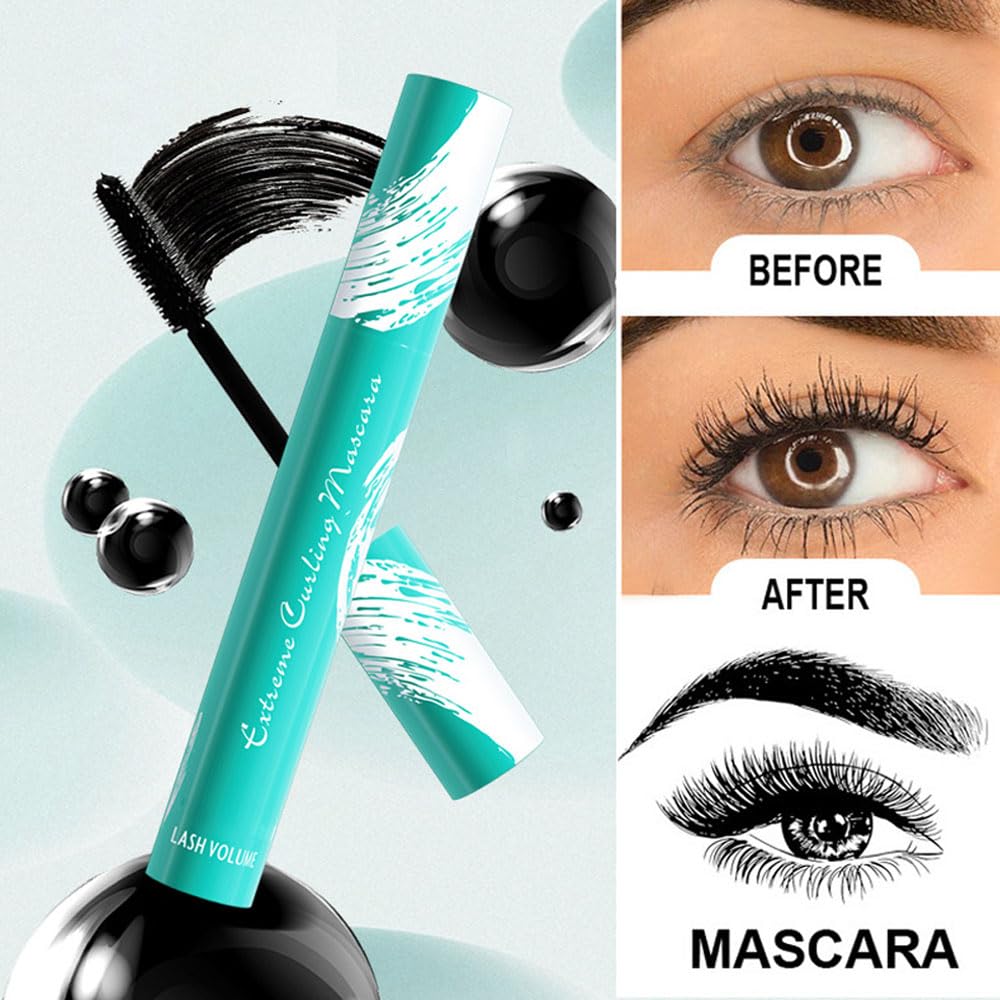 Voluminous Black Mascara - Buildable Lengthening, Curling & Defining for Dramatic Volume, Smudge-Proof 24H Wear, Cruelty-Free Blackest Black, Vegan, Waterproof