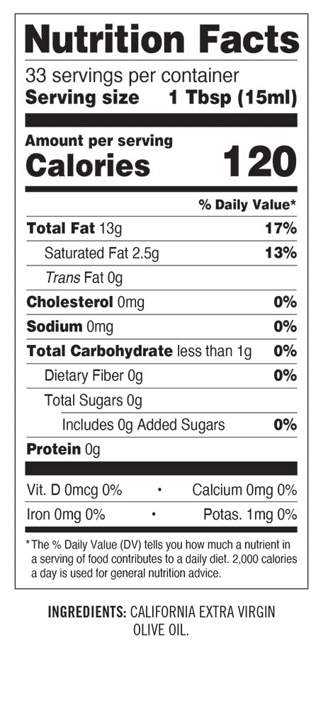 Sonoma Gourmet : Extra Virgin Olive Oil | 100% California | First Press | Small Batch| Non GMO | 17 FL OZ (Pack of 4)