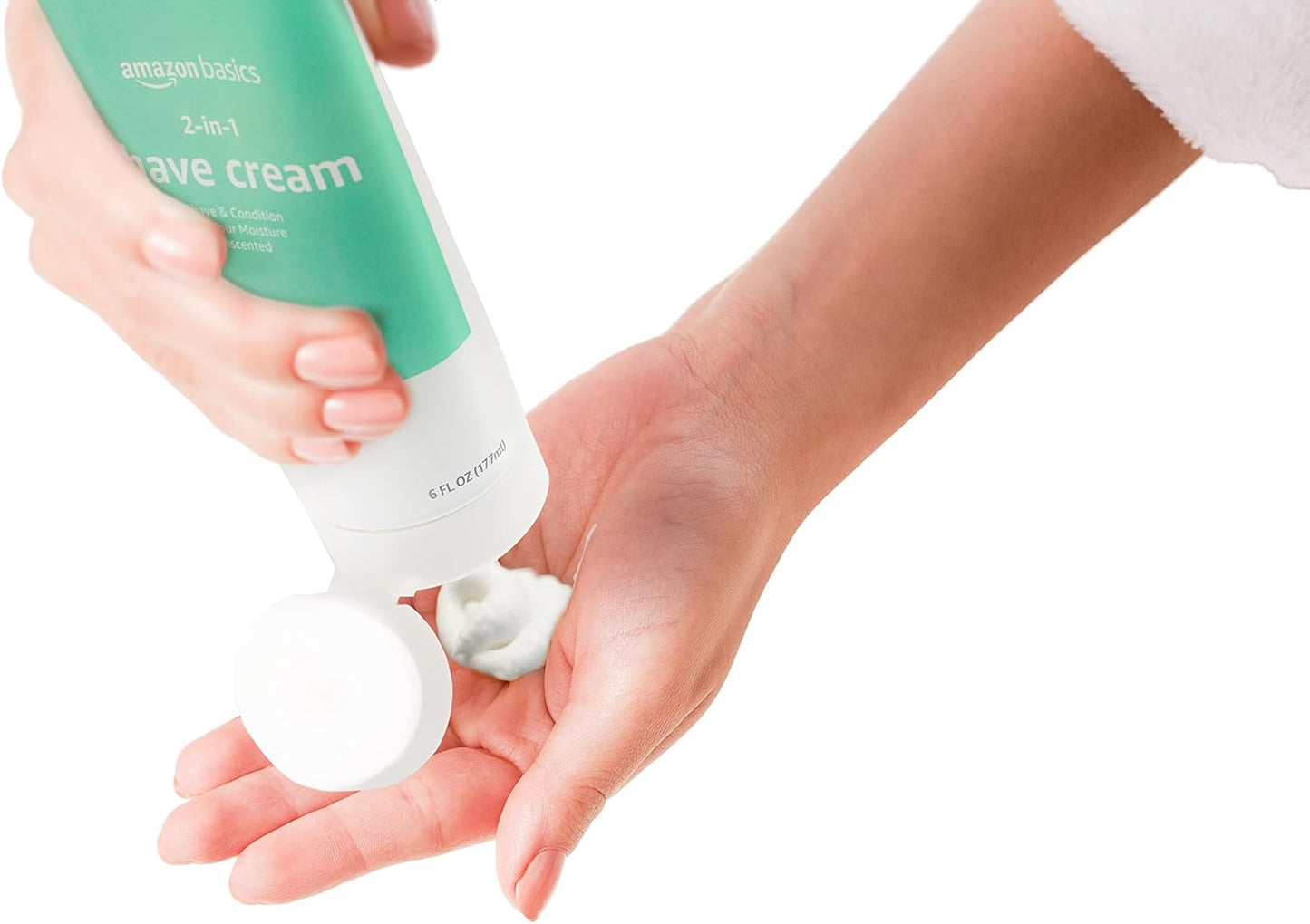 Amazon Basics 2-In-1 Shave Cream, Fragrance Free, 6 Fl. Oz., 2 Pack (Previously Solimo)