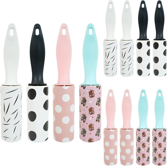 8Pcs Mini Lint Roller Travel Size, Mini Lint Roller for Purse, Portable Lint Rollers for Pet Clothes Travel Lint Bursh Rollers, Cat Hair Extra Sticky Clothes Removal Tool for Bags Furniture 5.9×1.1In