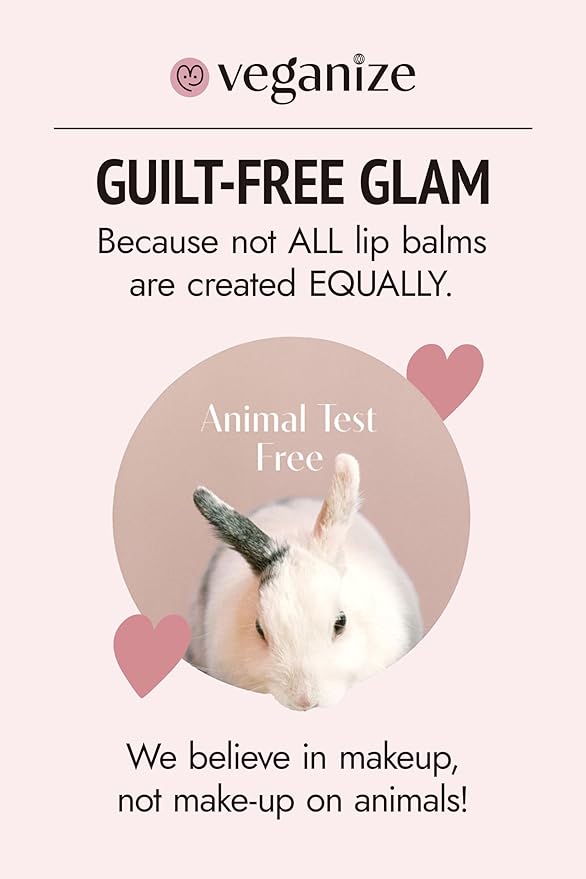 Veganize Collagen Lip Glass Balm | Hydrating Lip Balm in 9 Vibrant Colors | Moisturizing Lip Care Infused with Collagen Jelly Magic | No Animal Trial Lip Balm 0.06 oz (No. 1 Camellia Red)