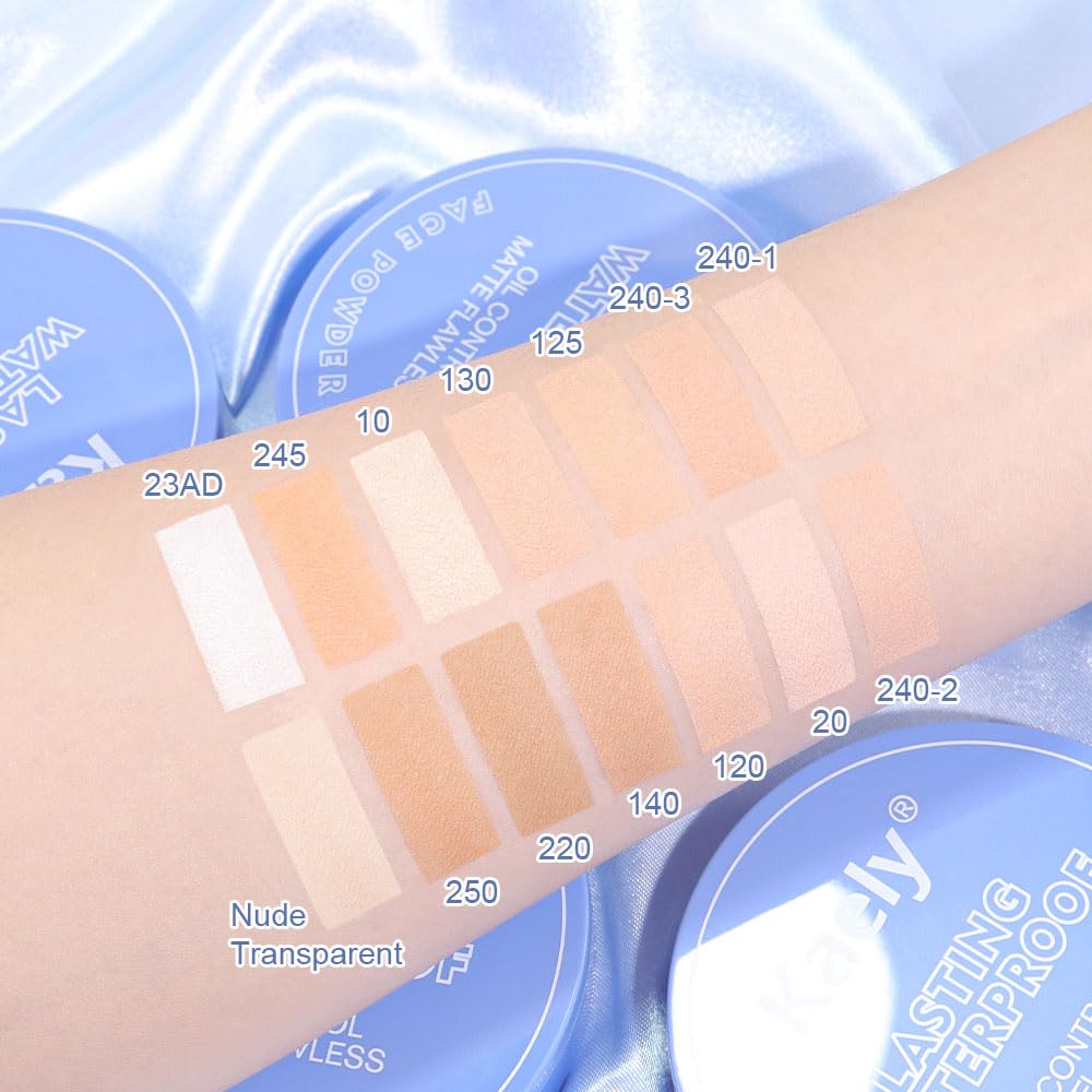 Oil Control Matte Perfection Face Powder Compact For Women, Matte Smooth Flawless Setting Powder Makeup, Polvo Compacto De Maquillaje, Waterproof Long Lasting, 0.35Oz,(Nude Translucent, 1)