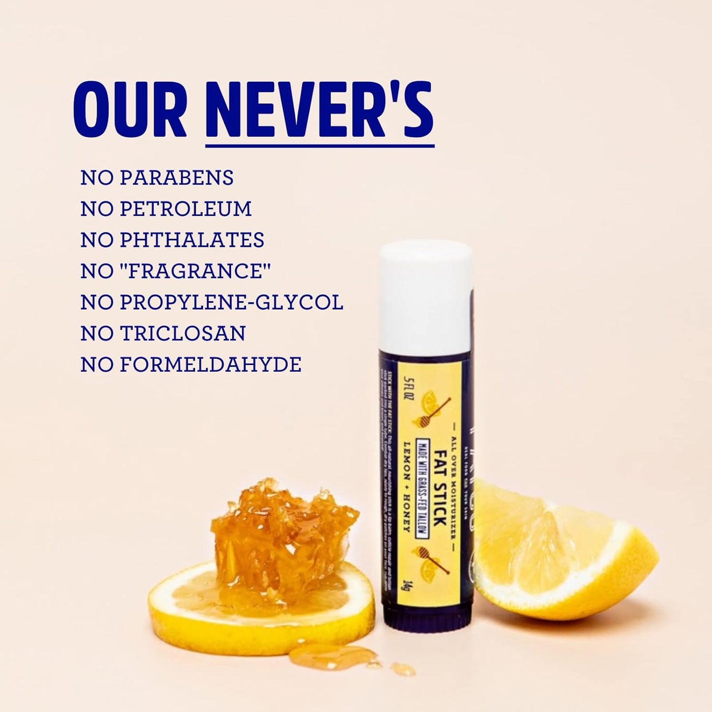 FATCO Fat Stick and All Purpose Moisturizing Stick for Dry Areas on your Face, Lips, and Body - Lemon + Honey (2-Pack)