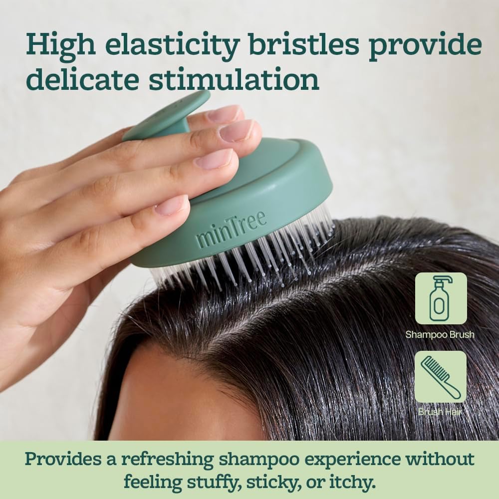 Scalp Purify Massager/Scalp Scrubber with Flexible and Dense Bristles for Hair Growth, Hair Shampoo Brush for Scalp Exfoliator, Stimulating Scalp