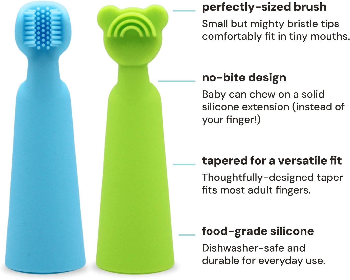 oogiebear Baby Finger Brush & Tongue Scraper - Gentle Oral Care, Soft Silicone, BPA-Free, for Infants & Toddlers