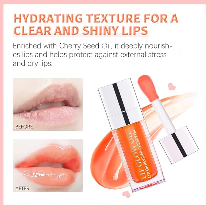Moisturizing Lip Oil,No-Sticky Lip Gloss Lip Balm Lip Care,Fruit Flavoured Lip Oil For Dry Lip's Moisturizing Hydrating And Nourishing (017#ALOE) 0.2 OZ