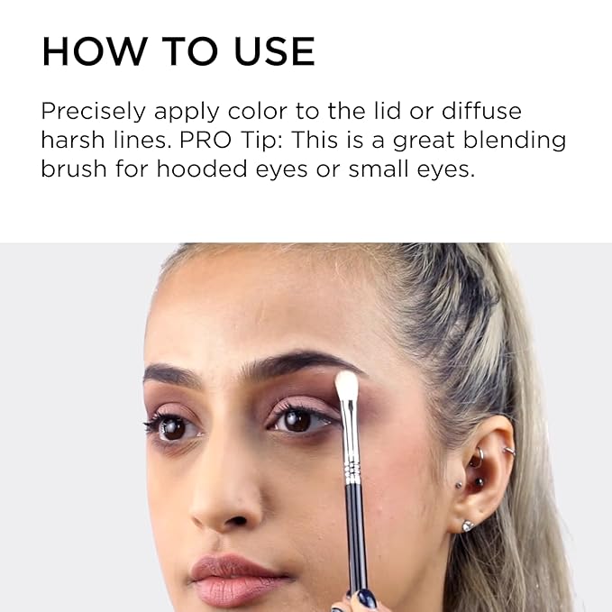 Sigma Beauty Professional E27 Detail Eyeshadow Blending Brush – Eyeshadow Application and Blending Brush - Apply Pigment and Blend Harsh Lines for a Well Blended Effect (1 Brush)